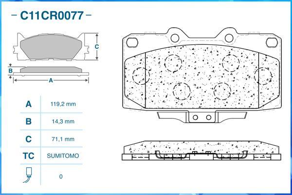 Cworks C11CR0077 - Kit de plaquettes de frein, frein à disque cwaw.fr