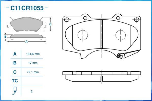 Cworks C11CR1055 - Kit de plaquettes de frein, frein à disque cwaw.fr