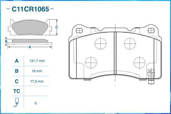 Cworks C11CR1065 - Kit de plaquettes de frein, frein à disque cwaw.fr