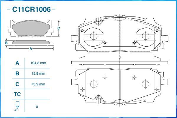 Cworks C11CR1006 - Kit de plaquettes de frein, frein à disque cwaw.fr