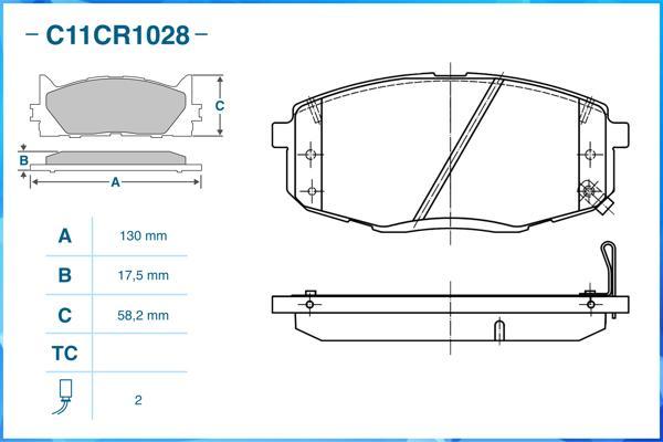 Cworks C11CR1028 - Kit de plaquettes de frein, frein à disque cwaw.fr