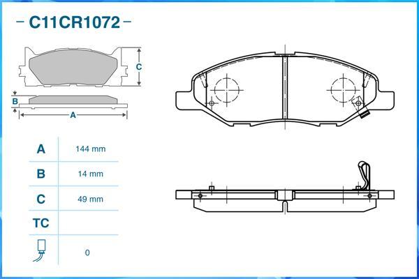 Cworks C11CR1072 - Kit de plaquettes de frein, frein à disque cwaw.fr