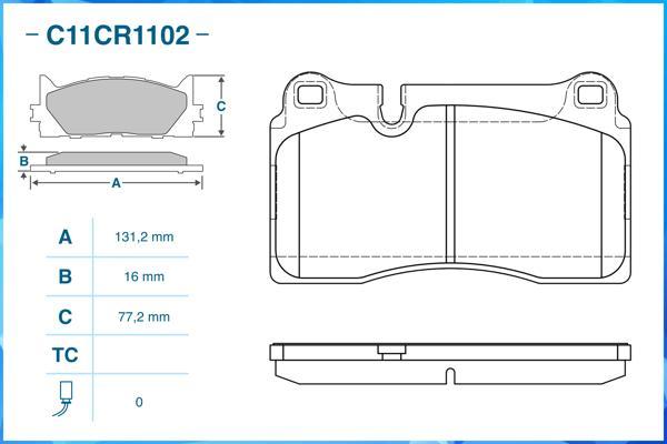 Cworks C11CR1102 - Kit de plaquettes de frein, frein à disque cwaw.fr