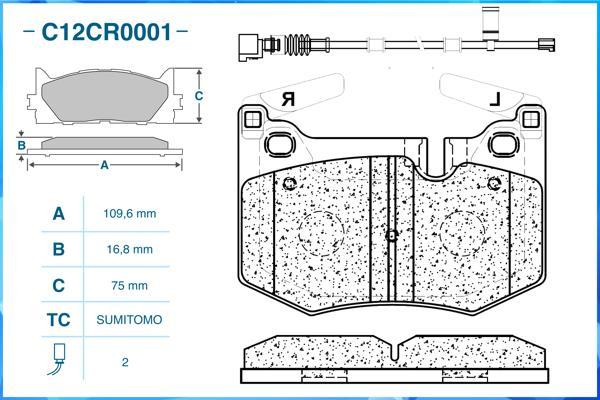 Cworks C12CR0001 - Kit de plaquettes de frein, frein à disque cwaw.fr