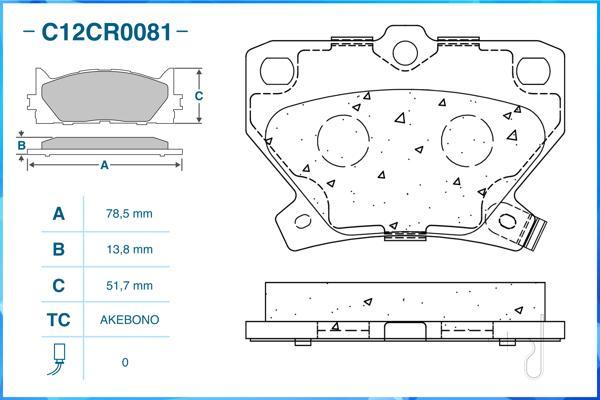 Cworks C12CR0081 - Kit de plaquettes de frein, frein à disque cwaw.fr