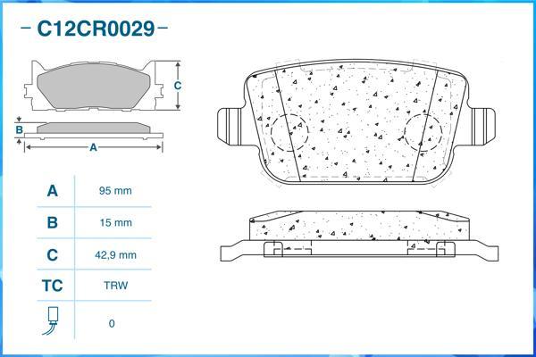 Cworks C12CR0029 - Kit de plaquettes de frein, frein à disque cwaw.fr