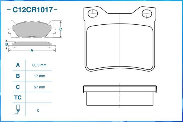 Cworks C12CR1017 - Kit de plaquettes de frein, frein à disque cwaw.fr