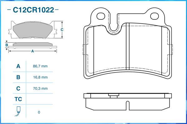 Cworks C12CR1022 - Kit de plaquettes de frein, frein à disque cwaw.fr