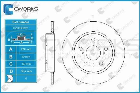 Cworks C220G0002 - Disque de frein cwaw.fr