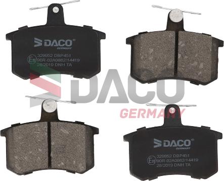 DACO Germany 329952 - Kit de plaquettes de frein, frein à disque cwaw.fr