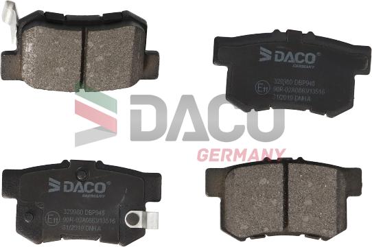 DACO Germany 329980 - Kit de plaquettes de frein, frein à disque cwaw.fr