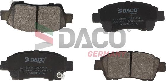 DACO Germany 324547 - Kit de plaquettes de frein, frein à disque cwaw.fr