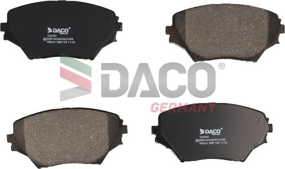 DACO Germany 324555 - Kit de plaquettes de frein, frein à disque cwaw.fr