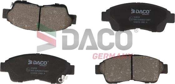 DACO Germany 324528 - Kit de plaquettes de frein, frein à disque cwaw.fr