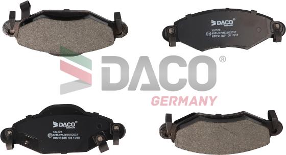 DACO Germany 324570 - Kit de plaquettes de frein, frein à disque cwaw.fr