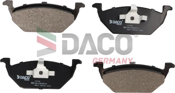 DACO Germany 324740 - Kit de plaquettes de frein, frein à disque cwaw.fr