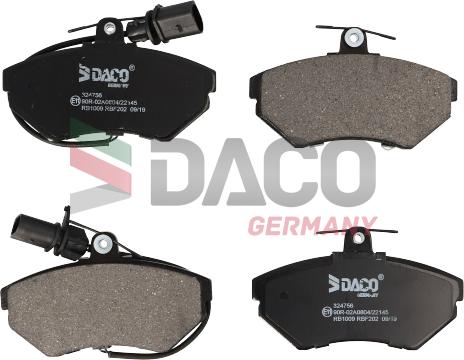 DACO Germany 324756 - Kit de plaquettes de frein, frein à disque cwaw.fr