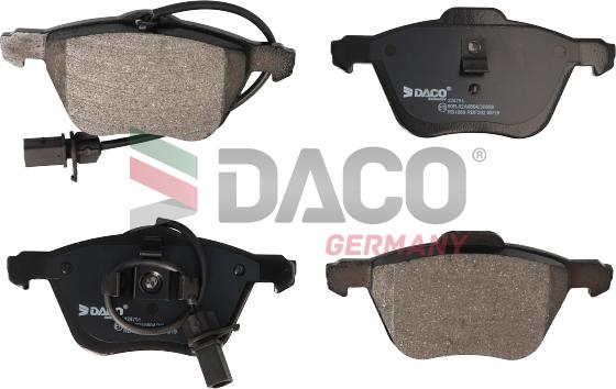 DACO Germany 324751 - Kit de plaquettes de frein, frein à disque cwaw.fr