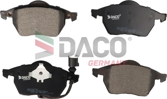 DACO Germany 324757 - Kit de plaquettes de frein, frein à disque cwaw.fr