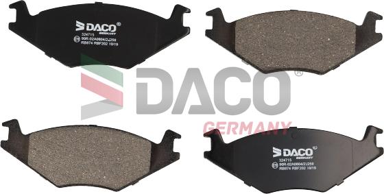 DACO Germany 324715 - Kit de plaquettes de frein, frein à disque cwaw.fr