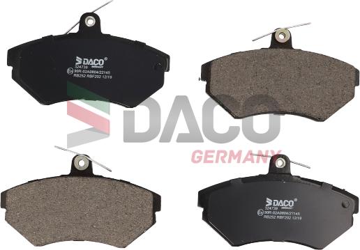 DACO Germany 324739 - Kit de plaquettes de frein, frein à disque cwaw.fr