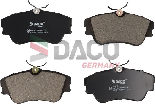 DACO Germany 324731 - Kit de plaquettes de frein, frein à disque cwaw.fr