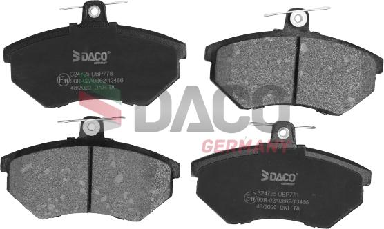 DACO Germany 324725 - Kit de plaquettes de frein, frein à disque cwaw.fr