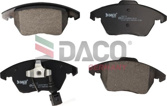 DACO Germany 324770 - Kit de plaquettes de frein, frein à disque cwaw.fr