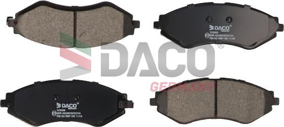 DACO Germany 325008 - Kit de plaquettes de frein, frein à disque cwaw.fr