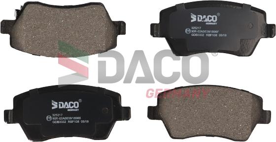 DACO Germany 325217 - Kit de plaquettes de frein, frein à disque cwaw.fr