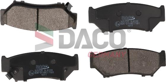 DACO Germany 325220 - Kit de plaquettes de frein, frein à disque cwaw.fr