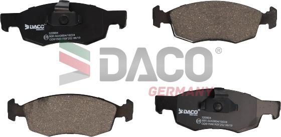 DACO Germany 320904 - Kit de plaquettes de frein, frein à disque cwaw.fr