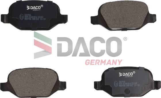 DACO Germany 320906 - Kit de plaquettes de frein, frein à disque cwaw.fr