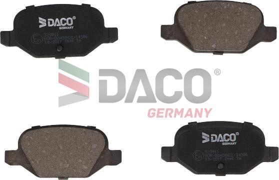 DACO Germany 320911 - Kit de plaquettes de frein, frein à disque cwaw.fr