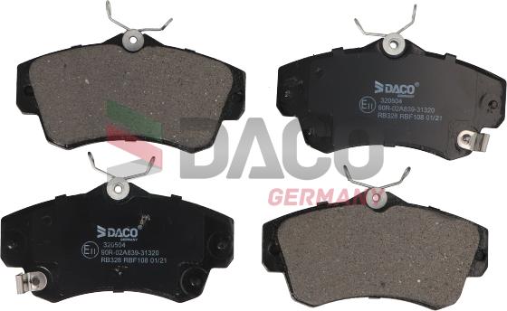 DACO Germany 320504 - Kit de plaquettes de frein, frein à disque cwaw.fr