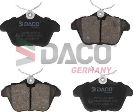 DACO Germany 320106 - Kit de plaquettes de frein, frein à disque cwaw.fr