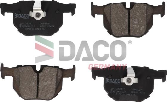 DACO Germany 320307 - Kit de plaquettes de frein, frein à disque cwaw.fr