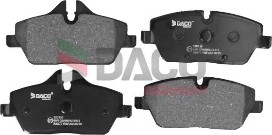 DACO Germany 320330 - Kit de plaquettes de frein, frein à disque cwaw.fr