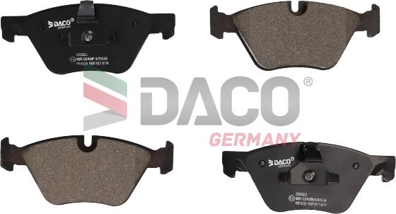 DACO Germany 320322 - Kit de plaquettes de frein, frein à disque cwaw.fr