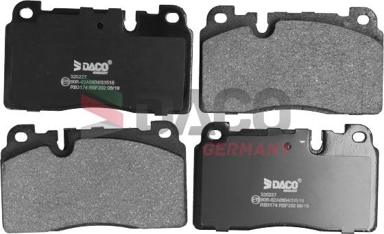 DACO Germany 320227 - Kit de plaquettes de frein, frein à disque cwaw.fr