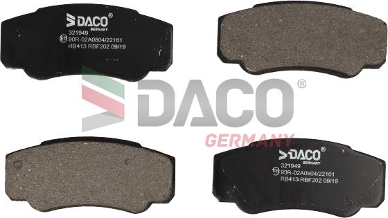 DACO Germany 321949 - Kit de plaquettes de frein, frein à disque cwaw.fr