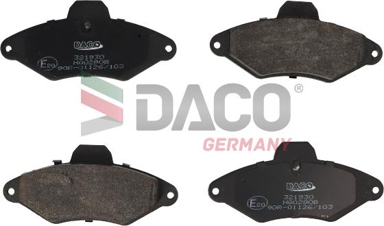 DACO Germany 321930 - Kit de plaquettes de frein, frein à disque cwaw.fr