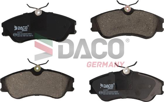 DACO Germany 321937 - Kit de plaquettes de frein, frein à disque cwaw.fr