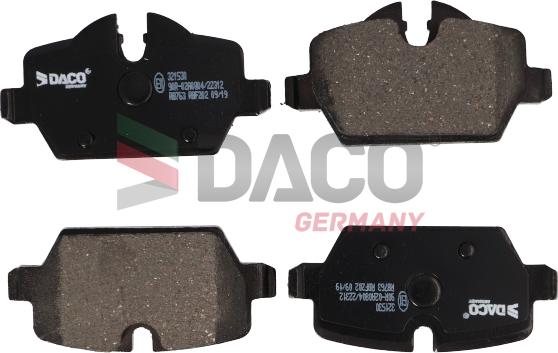 DACO Germany 321530 - Kit de plaquettes de frein, frein à disque cwaw.fr