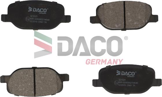 DACO Germany 321025 - Kit de plaquettes de frein, frein à disque cwaw.fr