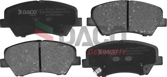 DACO Germany 321304 - Kit de plaquettes de frein, frein à disque cwaw.fr