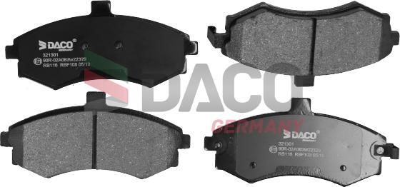 DACO Germany 321301 - Kit de plaquettes de frein, frein à disque cwaw.fr