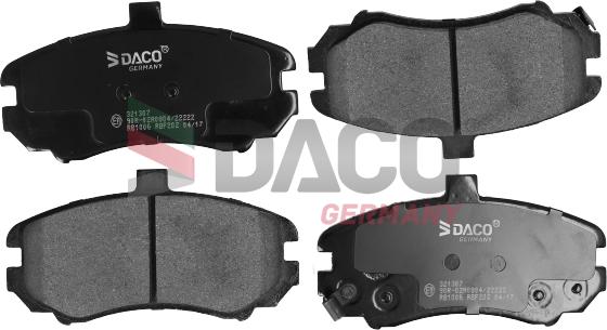 DACO Germany 321307 - Kit de plaquettes de frein, frein à disque cwaw.fr