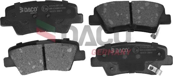 DACO Germany 321316 - Kit de plaquettes de frein, frein à disque cwaw.fr