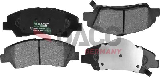 DACO Germany 321329 - Kit de plaquettes de frein, frein à disque cwaw.fr